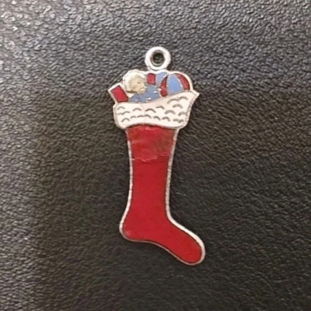 Vintage Griffith Christmas Stocking Charm For Charm Bracelet